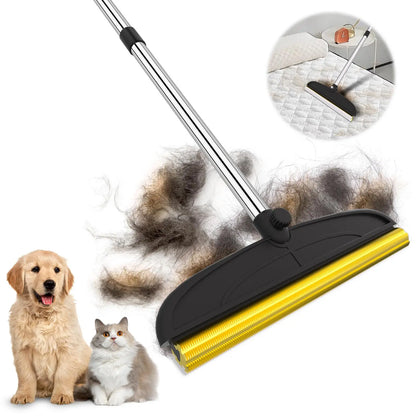 Adjustable Cat Hair Remover and Pet Cleaning Brush - Effective Tool for Carpet Hair Removal