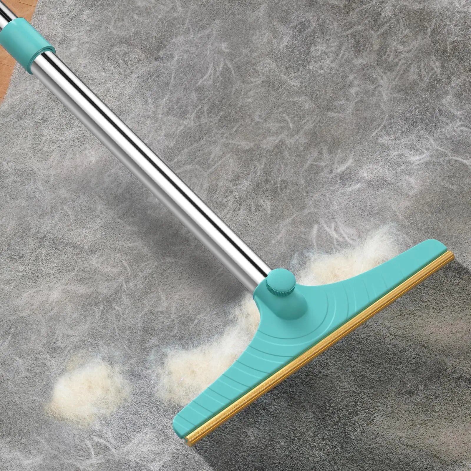 Adjustable Cat Hair Remover and Pet Cleaning Brush - Effective Tool for Carpet Hair Removal