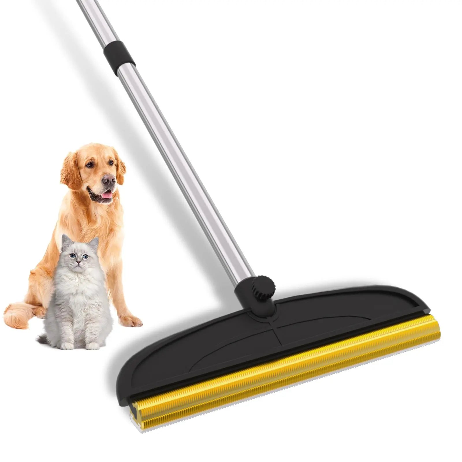 Adjustable Cat Hair Remover and Pet Cleaning Brush - Effective Tool for Carpet Hair Removal