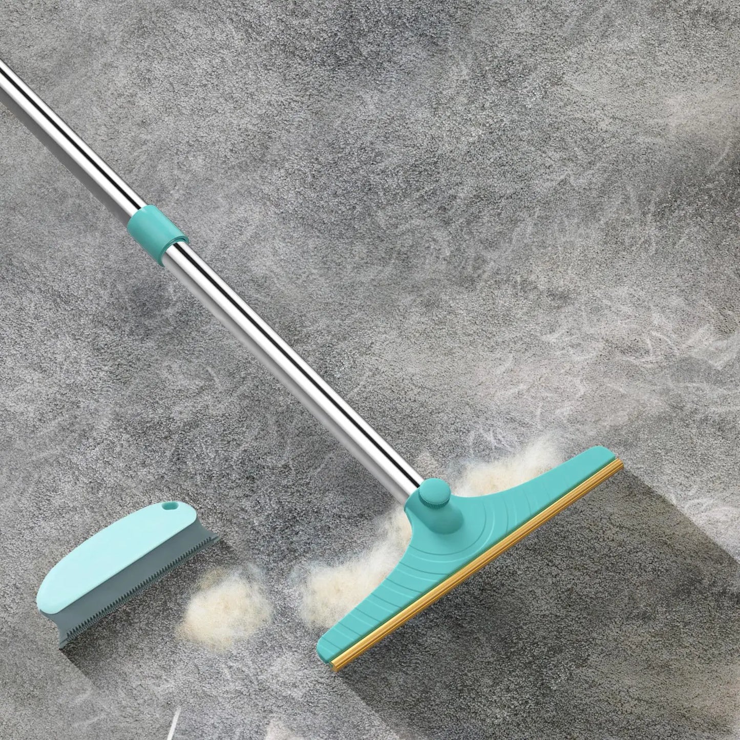 Adjustable Cat Hair Remover and Pet Cleaning Brush - Effective Tool for Carpet Hair Removal