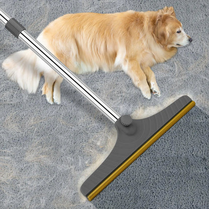 Adjustable Cat Hair Remover and Pet Cleaning Brush - Effective Tool for Carpet Hair Removal